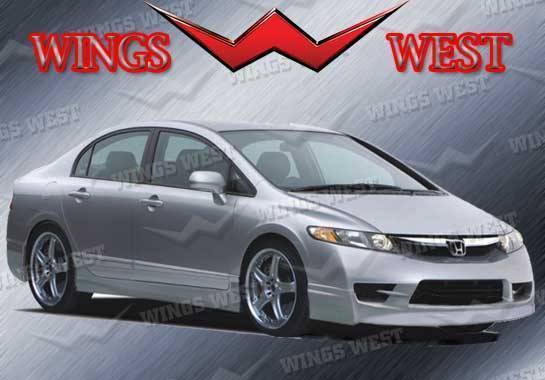2009-2011 Honda Civic 4 doors POLYURETHANE Black Front Lip-1