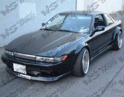 1989-1994 Nissan S13 JDM 2 doors Carbon Fiber Black Front Lip-1