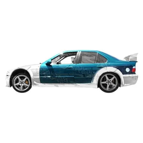 1992-1998 BMW 3 SERIES E36 4 doors GT Widebody Style FRP Primer Side Skirts-1