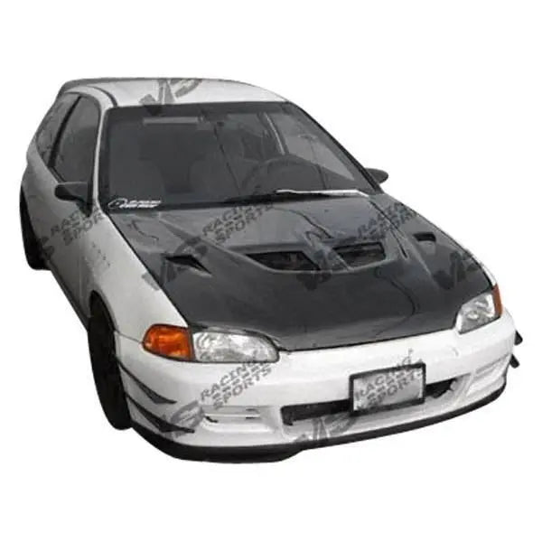 1992-1995 Honda Civic 2 doors EVO Style Carbon Fiber Black Hood-2