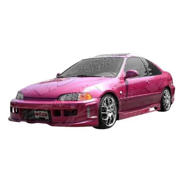 1992-1995 Honda Civic 4 doors Z1 BOXER Style FRP Primer Side Skirts-1