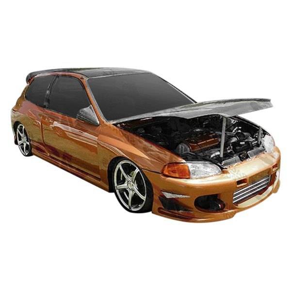 1992-1995 Honda Civic Hatchback BALLISTIX Style FRP Primer Full Kit-1