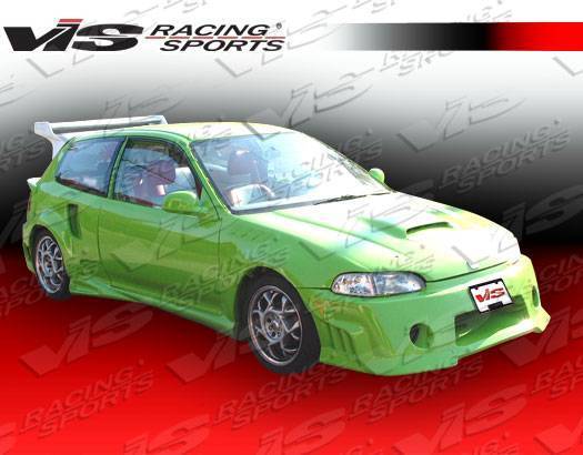 1992-1995 Honda Civic Hatchback kombat 1 Style FRP Primer Full Kit-3