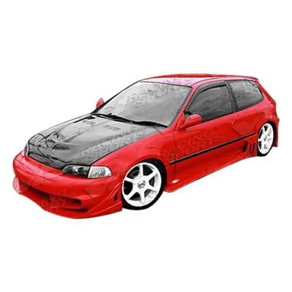 1992-1995 Honda Civic Hatchback Wave Style FRP Primer Side Skirts-1