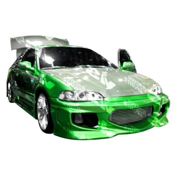 1992-1996 Honda Prelude 2 doors GT BOMBER Style FRP Primer Front Bumper-1