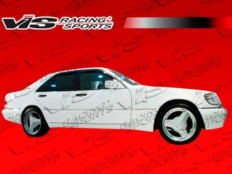1992-1999 Mercedes S Class W140 4 doors LASER Style FRP Primer Side Skirts-1