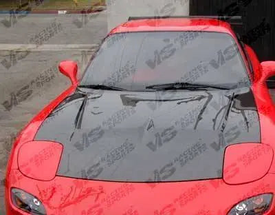 1993-1996 Mazda RX7 2 doors INVADER Style Carbon Fiber Black Hood-5