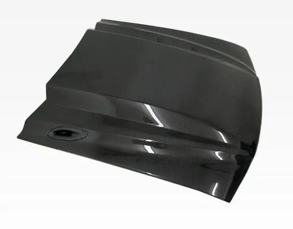 1994-1998 Ford Mustang 2 doors Cowl Induction Style Carbon Fiber Black Hood-3