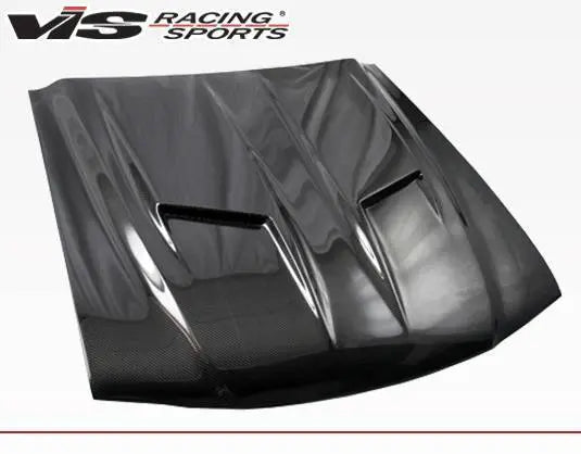 1994-1998 Ford Mustang 2 doors Stalker 2 Style Carbon Fiber Black Hood-1