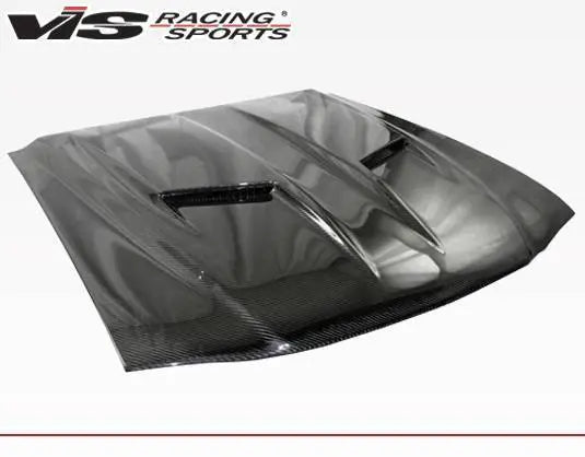 1994-1998 Ford Mustang 2 doors Stalker 2 Style Carbon Fiber Black Hood-3