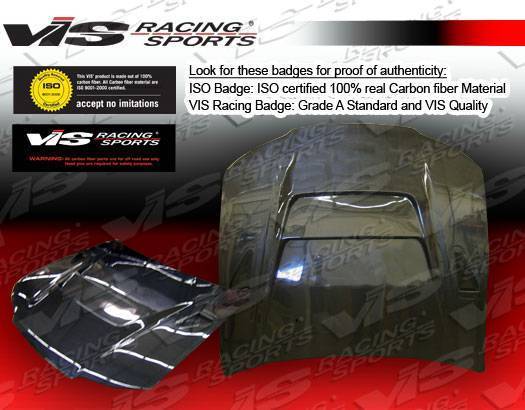 1995-1996 Nissan 240SX DV 2 Style Carbon Fiber Black Hood-1