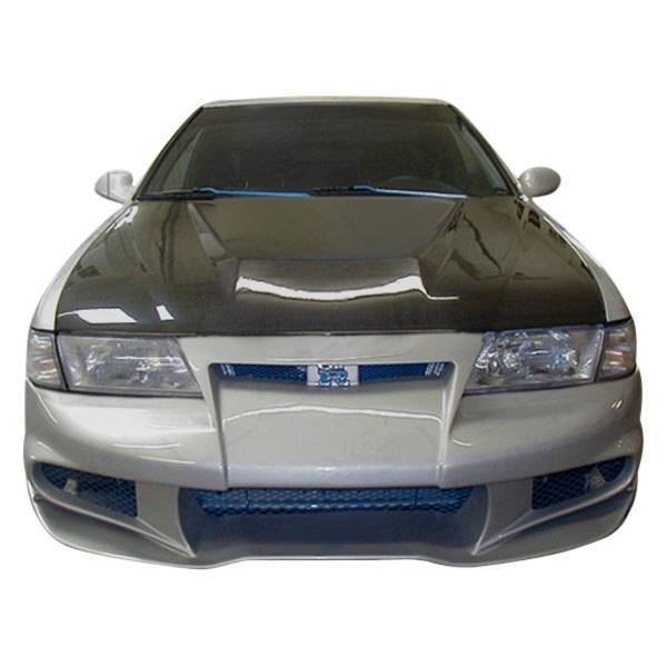 1995-1999 Nissan Sentra 2 doors INVADER 6 Style FRP Primer Front Bumper-1
