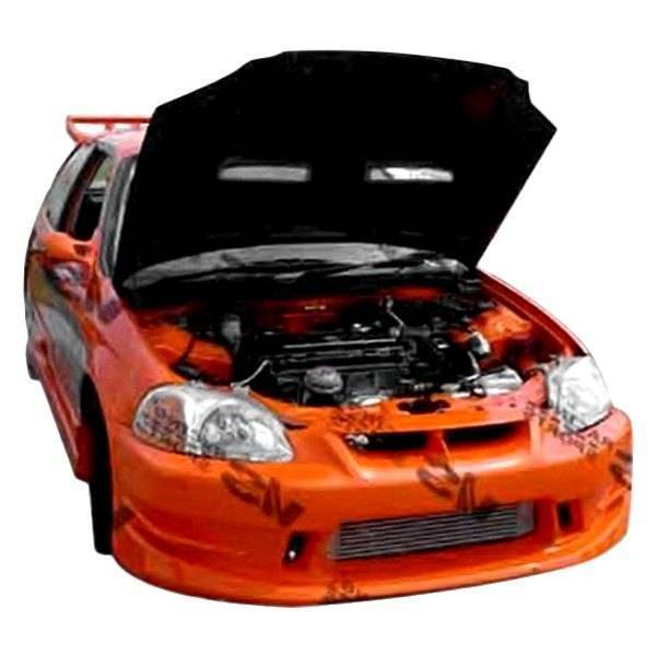 1996-1998 Honda Civic Hatchback 4 doors 2 doors BALLISTIX Style FRP Primer Front Bumper-1