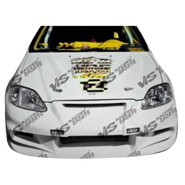 1996-1998 Honda Civic Hatchback 4 doors 2 doors INVADER 6 Style FRP Primer Front Bumper-1