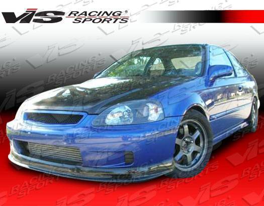 1996-1998 Honda Civic Hatchback 4 doors 2 doors Carbon Fiber Black Front Lip-1