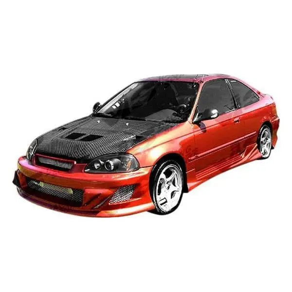 1996-2000 Honda Civic Hatchback 2 doors TECHNO R 2 Style FRP Primer Side Skirts-1