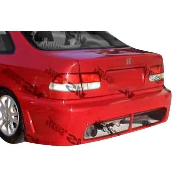 1996-2000 Honda Civic 2 doors 4 doors TSC 2 Style FRP Primer Rear Bumper-1
