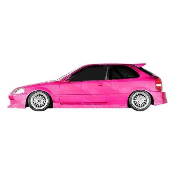 1996-2000 Honda Civic Hatchback 2 doors WALKER Style FRP Primer Side Skirts-1