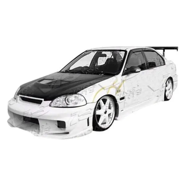 1996-2000 Honda Civic 2 doors Wave Style FRP Primer Side Skirts-1