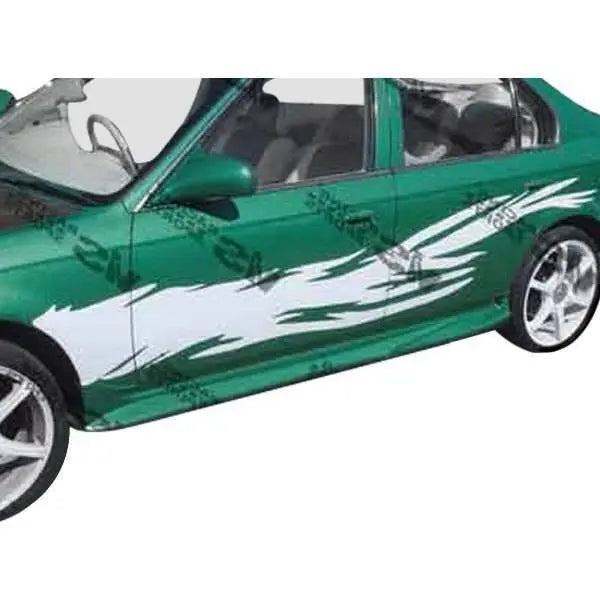 1996-2000 Honda Civic 4 doors INVADER 6 Style FRP Primer Side Skirts-1