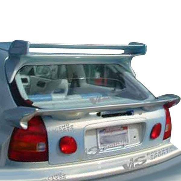1996-2000 Honda Civic Hatchback INVADER 6 Style FRP Primer Spoiler-1