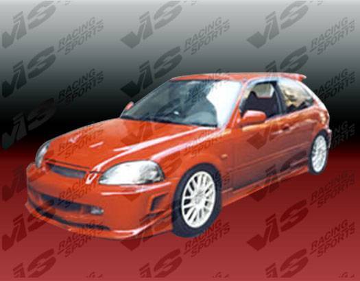 1996-1998 Honda Civic Hatchback STALKER Style FRP Primer Full Kit-1
