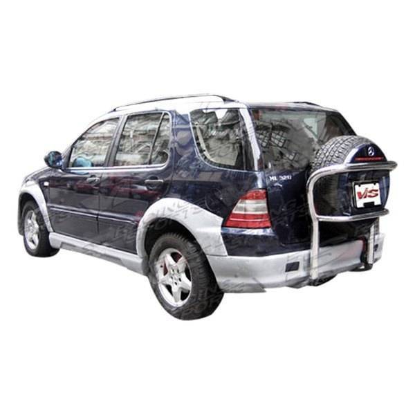 1998-2001 Mercedes M Class X163 4 doors WERK Style FRP Primer Rear Lip-2