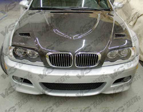 1999-2003 BMW 3 SERIES E46 2 doors Euro R Style Carbon Fiber Black Hood-3