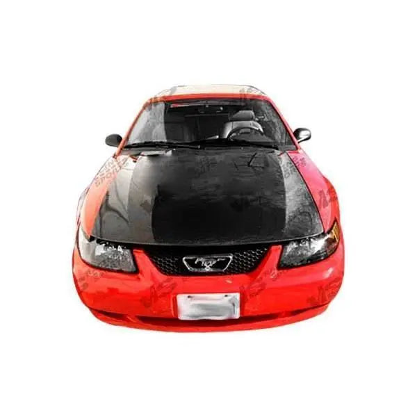1999-2004 Ford Mustang 2 doors OEM Style Carbon Fiber Black Hood-2