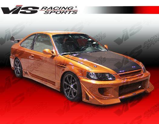 1999-2000 Honda Civic 2 doors BATTLE Z Style FRP Primer Full Kit-1