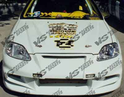 1999-2000 Honda Civic 2 doors INVADER 6 Style FRP Primer Full Kit-2
