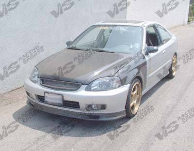 1999-2000 Honda Civic Hatchback 4 doors 2 doors Carbon Fiber Black Front Lip-1