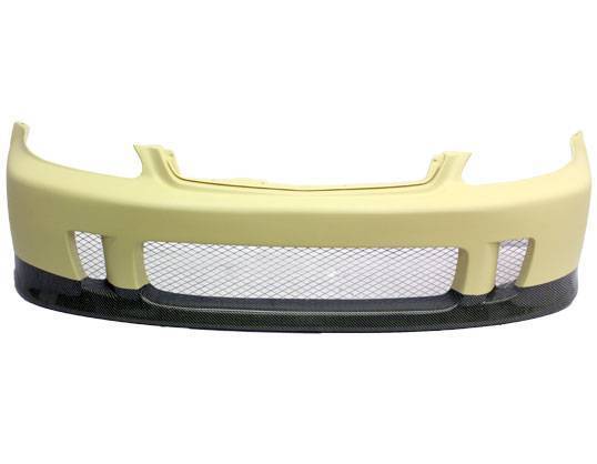 1999-2000 Honda Civic Hatchback 4 doors 2 doors KEVLAR CARBON FIBER Yellow  Black Front Bumper-1