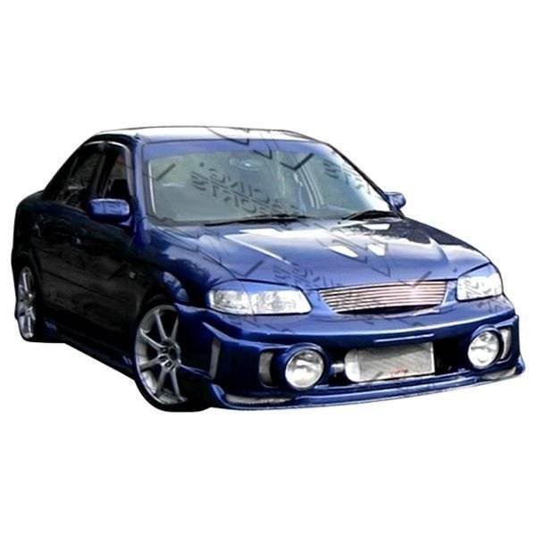 1999-2000 Mazda Protege 4 doors EVO 2 Style FRP Primer Front Bumper-1