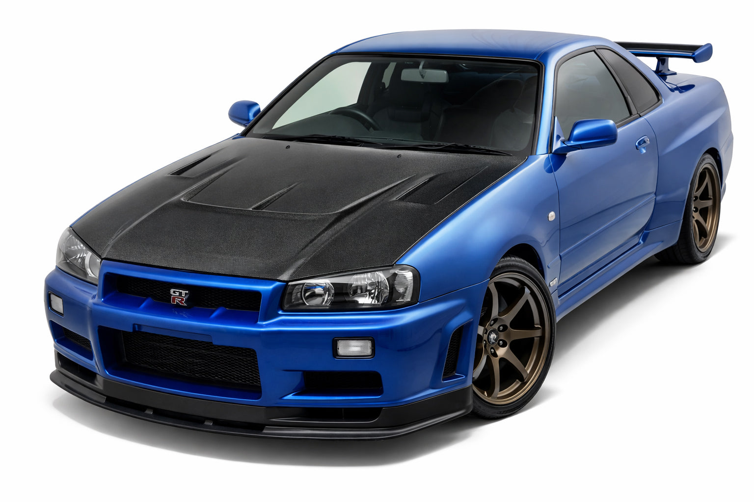1999-2001 Nissan SKYLINE R34 (GTR) Cyber Style Carbon Fiber Hood
