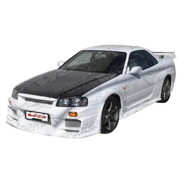 1999-2001 Nissan Skyline R34 GTR 2 doors OEM Style Carbon Fiber Black Hood-1