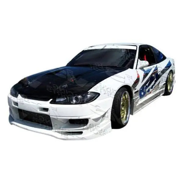 1999-2002 Nissan S15 2 doors CYBER 2 Style FRP Primer Side Skirts-1