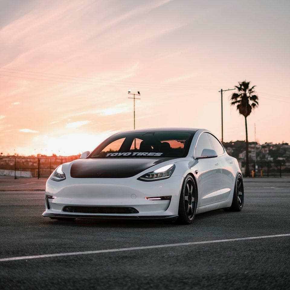 First Ever Tesla Model 3 Carbon Fiber Hood