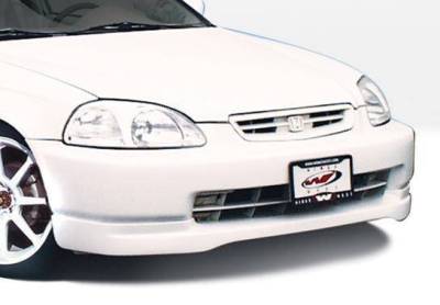 Wings West - 1999-2000 Honda Civic All Models Type R Front Lip Polyurethane