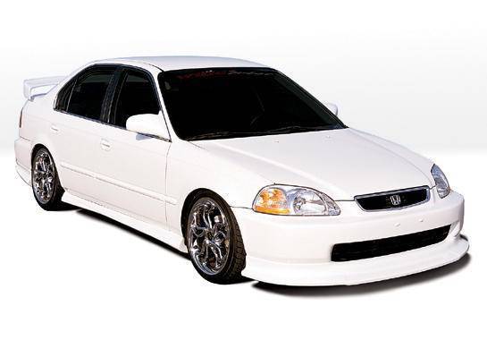 Wings West - 1996-1998 Honda Civic 4Dr Racing Series 4Pc Kit W/Touring Style Front Lip Polyurethane
