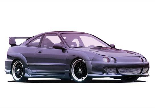 Wings West - 1994-1997 Acura Integra 2Dr Bigmouth Kit W/ 7Pc Extreme Flares