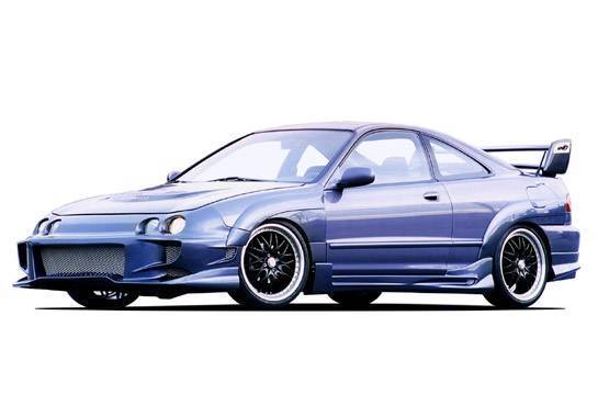 Wings West - 1994-1997 Acura Integra 2Dr Aggressor Typ 2 Kit W/7Pc Extreme Flares