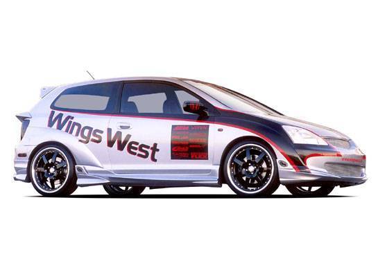 Wings West - 2002-2005 Honda Civic Hb G-55 Series 4Pc Complete Kit W/ Extreme 7Pc Fender Flares