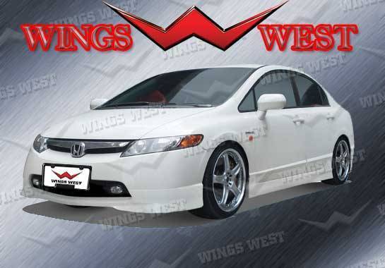 Wings West - 2006-2008 Honda Civic 4Dr Vip Front Lip Polyurethane
