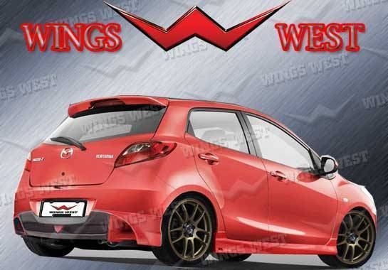 Wings West - 2009-2009 Mazda 2 4Dr Kool Rear Lip Polyurethane