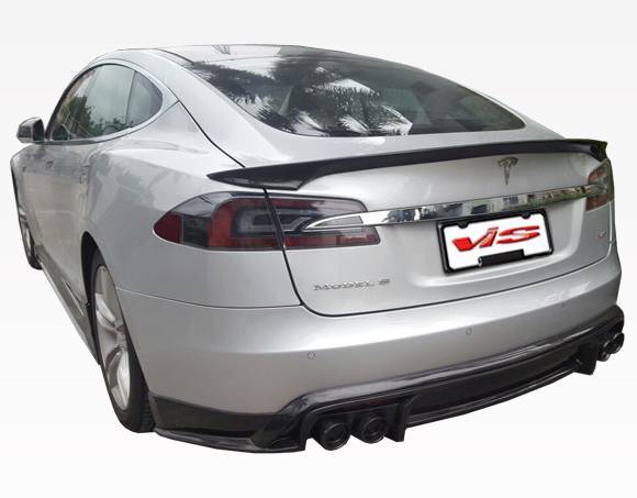 VIS Racing - 2012-2015 Tesla Model S VIP Carbon Fiber Rear Lip