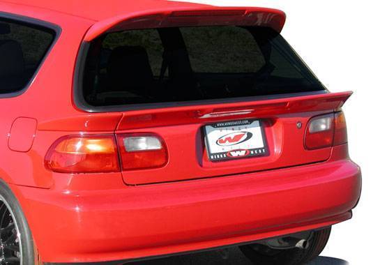 VIS Racing - 1992-1995 Honda Civic Hatchback Custom Roof Spoiler Wing With Light