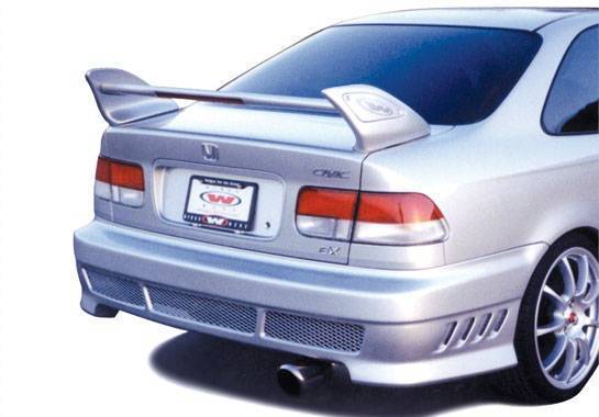 VIS Racing - 1996-2000 Honda Civic 2Dr 3Pc Shark Hi Wing With Light