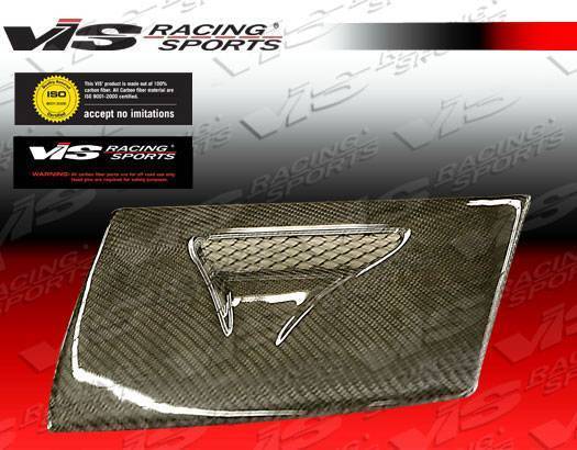 VIS Racing - 1989-1994 Nissan 240Sx Carbon Fiber Headlight Cover With Intake Scoop