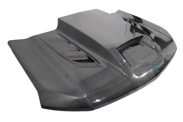 VIS Racing - Double Sided Carbon Fiber Hood VTM Style for Chevrolet Silverado 1500 2019-2023